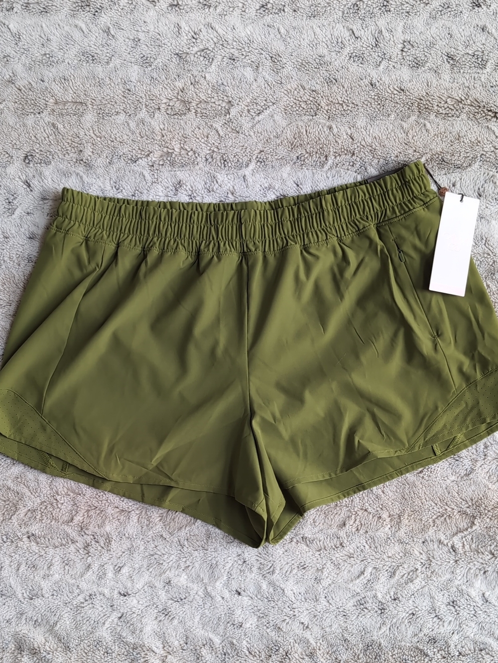 CALIA Mid Rise Dark Green Infinity Run Short